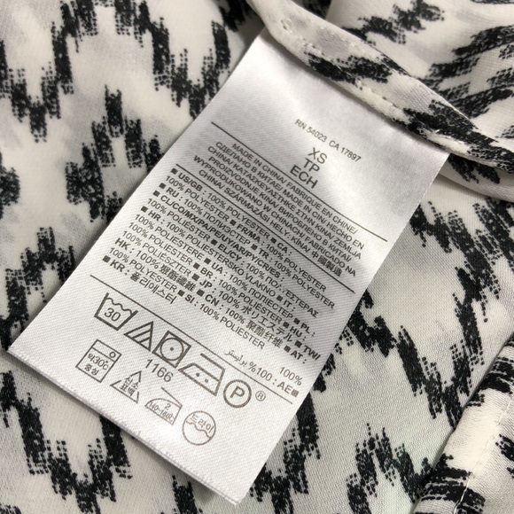 D9 - Banana Republic Sheer White & Black Tunic - XS - Picture 6 of 7